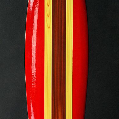 32 Inch Wooden Surfboard Decorative Wall Hanging Beach Decor - Red