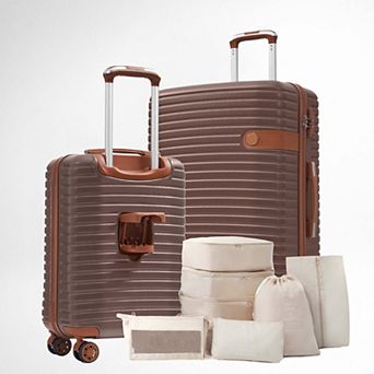 Deluxe Hardshell Luggage Set (2 pc + 8 Packing Cubes) Hynes Eagle