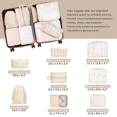 Deluxe Hardshell Luggage Set (2-Piece + 8 Packing Cubes) Hynes Eagle