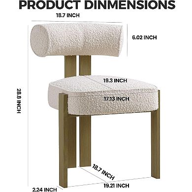 Modern Dining Chairs Set of 2, Curved Back Chairs for Dining Room Kitchen Bedroom