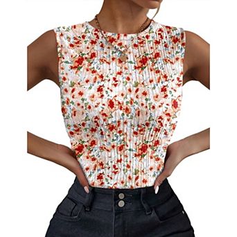 Zeagoo Women's High Neck Casual Business Slim Fitted Ribbed Basic Tank Tops Summer Sleeveless Shirts