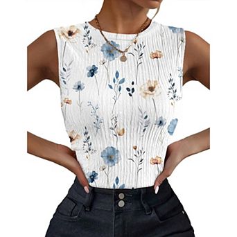 Zeagoo Women's High Neck Casual Business Slim Fitted Ribbed Basic Tank Tops Summer Sleeveless Shirts