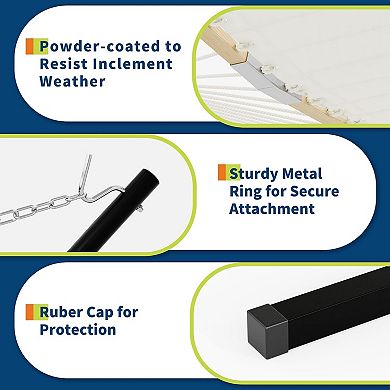 2 Person Outdoor Hammock with Stand, Balance Rope, 450 LBS Capacity，Patio, Backyard, Beach