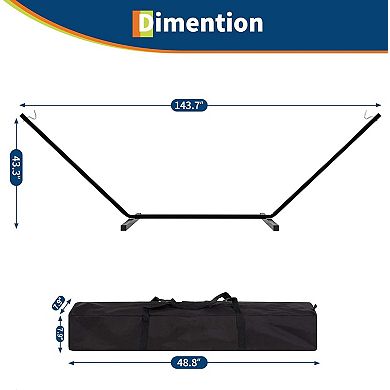 2 Person Outdoor Hammock with Stand, Balance Rope, 450 LBS Capacity，Patio, Backyard, Beach