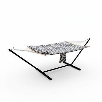 2 Person Outdoor Hammock with Stand, Balance Rope, 450 LBS Capacity，Patio, Backyard, Beach