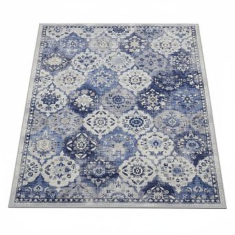 Washable Vintage Rug, Machine Washable Rectangle for Living Room Bedroom Kitchen Office