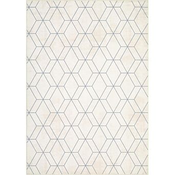 Modern Geometric Washable Rug, Non Slip Stain Resistant Carpet for Living Room Dining Room Bedroom