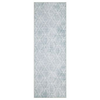 Modern Geometric Washable Rug, Non Slip Stain Resistant Carpet for Living Room Dining Room Bedroom
