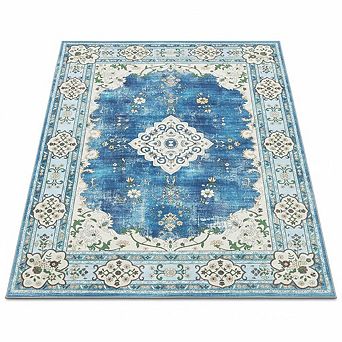 Boho Vintage Washable Area Rug for Living Room Bedroom Dining Room Office