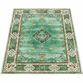 Boho Vintage Washable Area Rug for Living Room Bedroom Dining Room Office