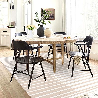 Modern Stripe Runner Rug, Washable Non-Slip for Hallway Kitchen Bathroom Laundry Room