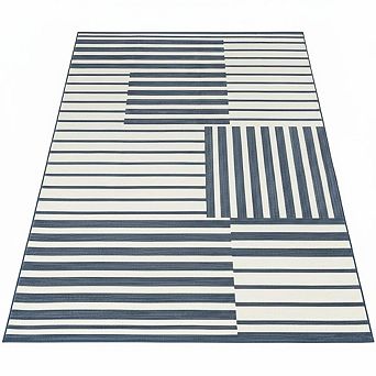 Modern Stripe Runner Rug, Washable Non-Slip for Hallway Kitchen Bathroom Laundry Room