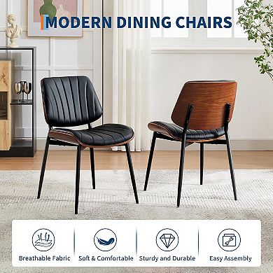 Dining Chairs Set of 2, Upholstered PU Leather Chairs for Kitchen Dining Room Bedroom