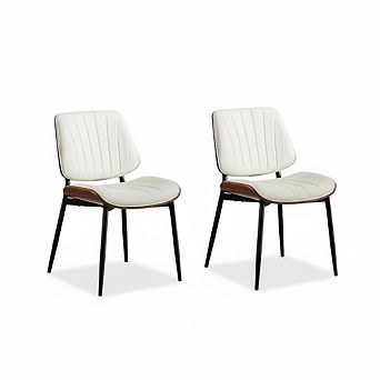 Dining Chairs Set of 2, Upholstered PU Leather Chairs for Kitchen Dining Room Bedroom
