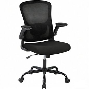 Mesh Office Chair with Flip-Up Armrests, Executive Computer Chair for Home Office Bedroom