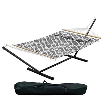 Double Hammock with Stand, 450 lbs Capacity, Adjustable Portable Hammock Chair