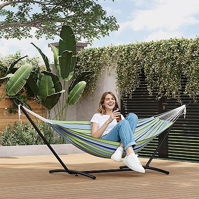 Double Hammock with 9-Foot Space Saving Steel Stand and Carrying Case, 450 Lb Capacity