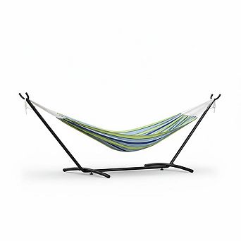 Double Hammock with 9-Foot Space Saving Steel Stand and Carrying Case, 450 Lb Capacity