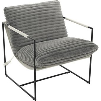 Modern Accent Chair, Corduroy Upholstered Sling Chair for Living Room Bedroom Balcony