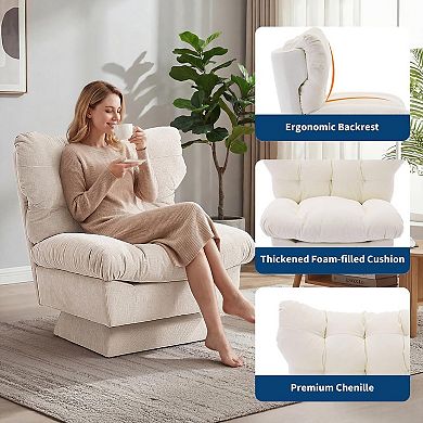 ANIXOL Chenille Swivel Accent Lounge Chair