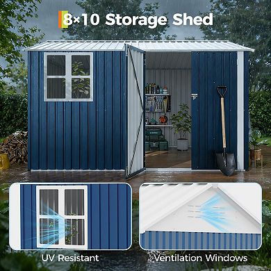 ANIXOL 10x8 FT Outdoor Metal Storage Shed