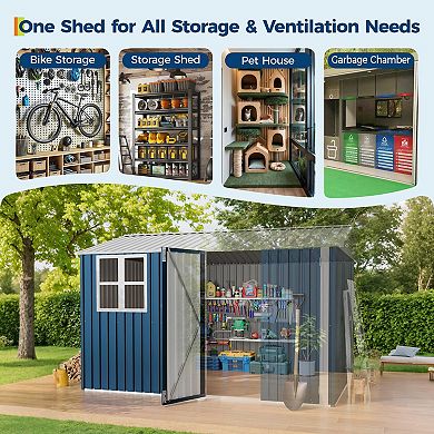 ANIXOL 10x8 FT Outdoor Metal Storage Shed
