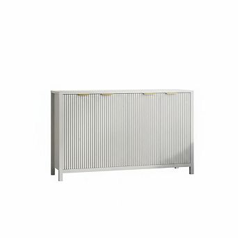 55" Fluted Buffet Sideboard Cabinet, 4-Door Kitchen Storage Accent Cabinet with Adjustable Shelf