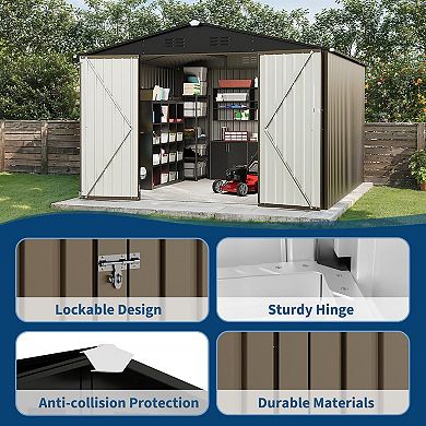 ANIXOL 10x10 FT Outdoor Metal Storage Shed