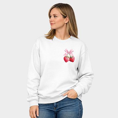 Coquette Strawberry Watercolor - Women's Graphic Sweatshirt