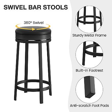 ANIXOL 360° Swivel Round Backless Bar Stool
