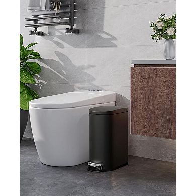 ANIXOL 2.6 Gallon/10L Slim Step Trash Can with Lid，Foot Pedal