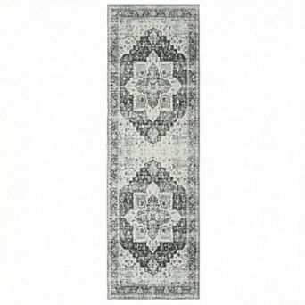 Boho Low Pile Rugs, Non Slip Washable Carpet for Kitchen, Laundry Room, Bathroom