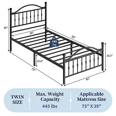 ANIXOL Classic Metal Platform Bed Frame