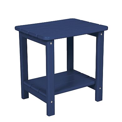 Eazegath 3-Piece Outdoor HDPE Plastic 5 Positions Chaise Lounge Chairs Set with Side Table