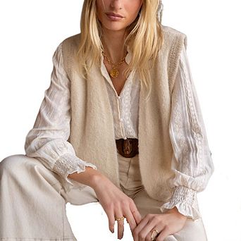 Women's Sleeveless Knit Vest Cardigan Loose Fit Casual Fall Winter