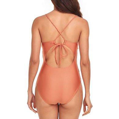 Women's One Piece Swimsuit Spaghetti Straps Keyhole Cutout Suit Slim Swimwear