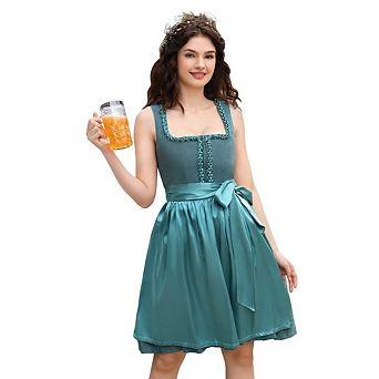 Women's 2 pc German Bavarian Beer Dirndl Dress Oktoberfest Costume