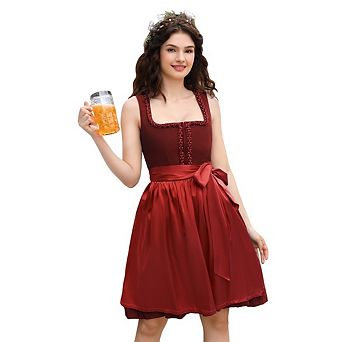 Women's 2 pc German Bavarian Beer Dirndl Dress Oktoberfest Costume