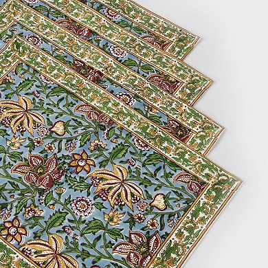 Placemats Block Printed Cotton Floral