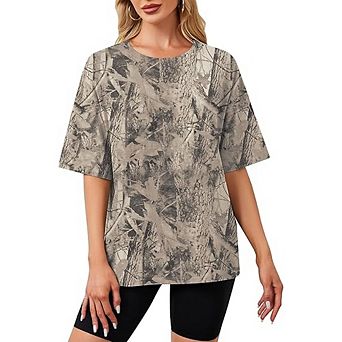 Women's Oversized Street T-Shirt Y2K Casual Crew Neck Short Sleeve Boyfriend Tee