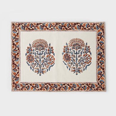 Placemats Block Printed Cotton Floral