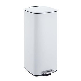 ANIXOL 8-Gallon Square Stainless Steel Trash Can，Foot Pedal