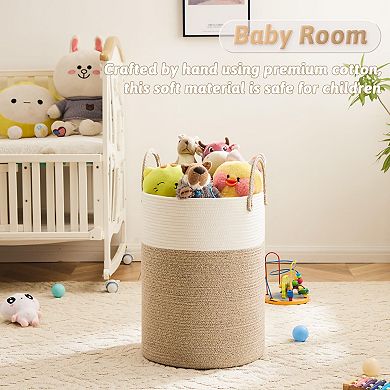 Woven Cotton Rope Hamper for Clothes Storage