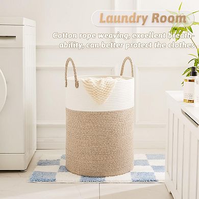 Woven Cotton Rope Hamper for Clothes Storage