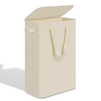 Slim Laundry Hamper Collapsible Dirty Clothes Bin With Handles
