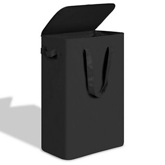 Slim Laundry Hamper Collapsible Dirty Clothes Bin With Handles