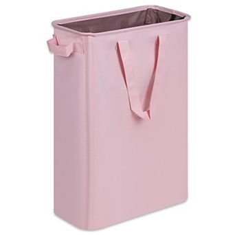 Slim Laundry Hamper Collapsible Dirty Clothes Bin With Handles