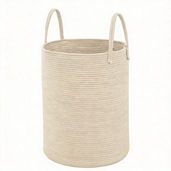 Woven Cotton Rope Laundry Hamper Storage Bin Gift Basket