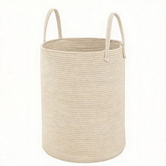 Woven Cotton Rope Laundry Hamper Storage Bin Gift Basket