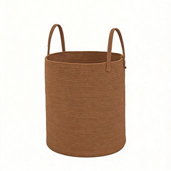Woven Cotton Rope Laundry Hamper Storage Bin Gift Basket